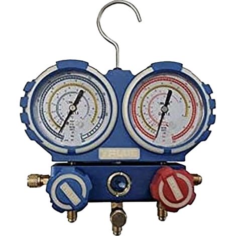 Manómetro Value VGM2 2 Vías Ø80mm  Analizador Refrigerante R22 R134a R404 R407C R410a  Profesional (Sin Mangueras)
