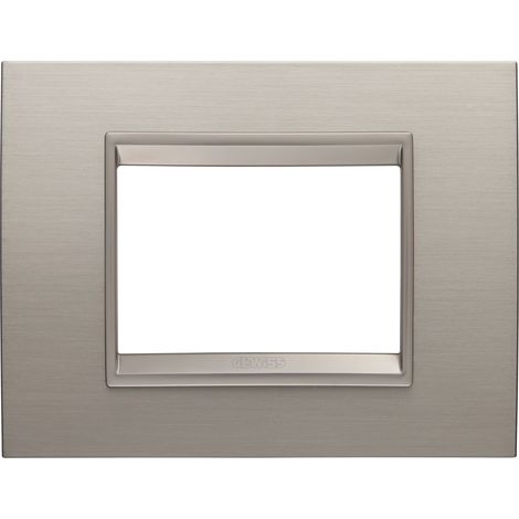 PLAQUE LUX RECT. 3P MÉTAL ALU GEWISS GW16203XS