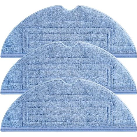 Set di 3 panni in microfibra per mocio - Accessorio per robot aspirapolvere - Lavabili e riutilizzabili - Per pavimenti duri - Grigio - 20x30 cm (1/5)