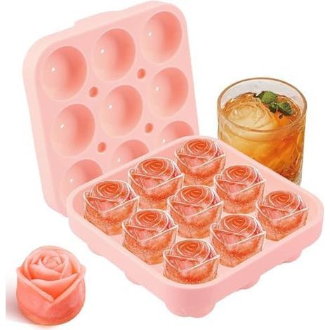 Silikon-Eiswürfelformen mit Deckel, Eiswürfelformen, Silikon-Eiswürfel für Cocktails, Whisky, Wein, Fruchtpüree, Eiscreme (1/5)