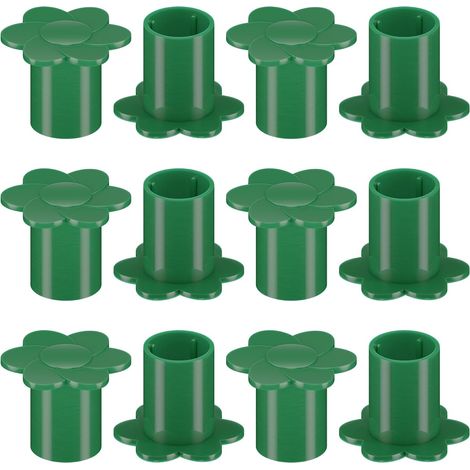Lot de 12 capuchons de canne de jardin en bambou Manchons en rotin Petits embouts de canne pour clôture extérieure forme de fleur (1/5)