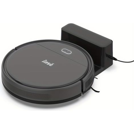 Robot aspirateur gris ultra-fin avec télécommande, modes de nettoyage, anti-chute et anti-collision pour sols et dessous de meubles au quotidien, par CHICFURN (1/5)