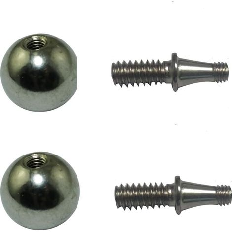 2 jeux d'adaptateurs métalliques pour tête sphérique en acier, tête sphérique en métal, filetage interne, raccords pivotants, trou de vis M5, tige de vis 1/4, diamètre 20 mm, raccords de support de di (1/4)