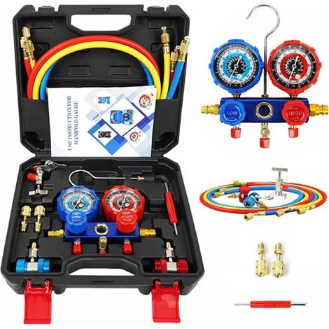 HVAC GAUGE SET, GAURE MOLIFOLD KIT Kit de recharge de réfrigérant pour l'atelier de réparation de véhicules à domicile