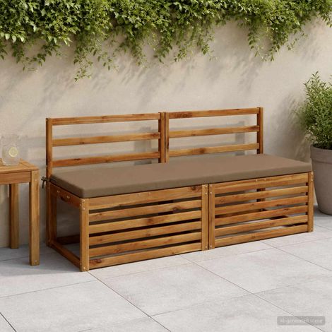 vidaXL 2-Piece Bench Cushions SOEST 2 pcs 100% Polyester Taupe (1/5)