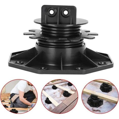 Plots terrasse bois ou composite , XU,pour dalle réglable 30-60mm 10 Pièces Noir, produit qualité supérieure, durable et fiable, matériaux sélectionnés, conforme normes - (1/4)