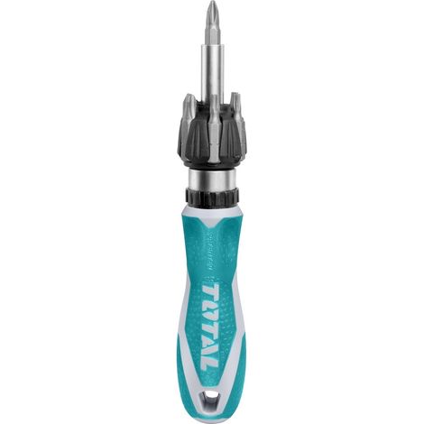 TOTAL - Cacciavite a Cricchetto con 7 punte incluse