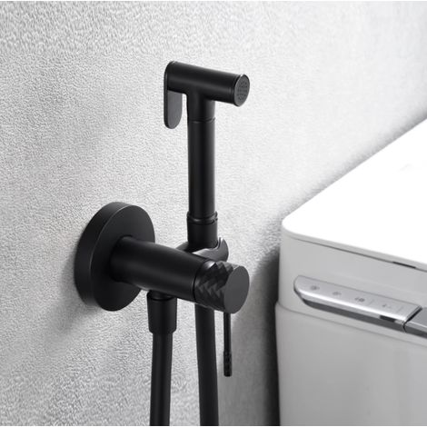 Exagonshop Doccetta bidet con miscelatore Memo incasso nero opaco