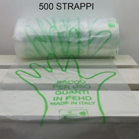 500 sacchetti a strappo uso guanto ortofrutta in polietilene cm 21x30 a rotolo mille usi in campeggio bricolage fai da te (1/5)