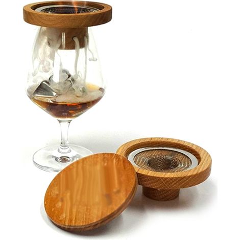 Coffret fumoir à cocktails en bois chêne - Accessoire bar fumage à froid - Kit fumoir à cocktail avec sac - Idée cadeau barman (1/5)