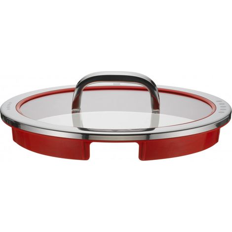 WMF 8900541252 Deckel Rund Rot, Edelstahl