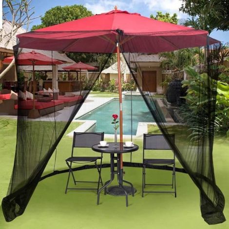 MOUSTIQUAIRE DE CAMPING Moustiquaire parasol translucide Moustiquaire de table Voile Eté Arceau Crochet En plein air 300cm X 220cm (1/3)