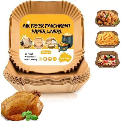 Papier pour friteuse à air de 7,9 pouces,Friteuse à air jetable en papier,pour friteuse à air comprimé en papier sulfurisé,100pcs (1/4)
