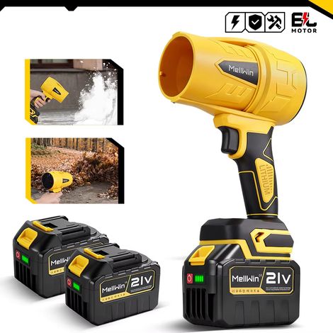 Souffleur Turbo Sans Fil Brushless 300000 RPM Compatible Makita 18V – Ventilateur Haute Vitesse pour Feuilles et Poussière, 2 Batteries