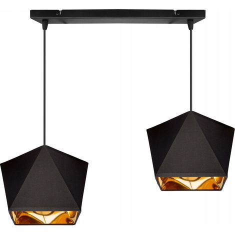 Lampada a sospensione a LED con centro dorato a forma di diamante