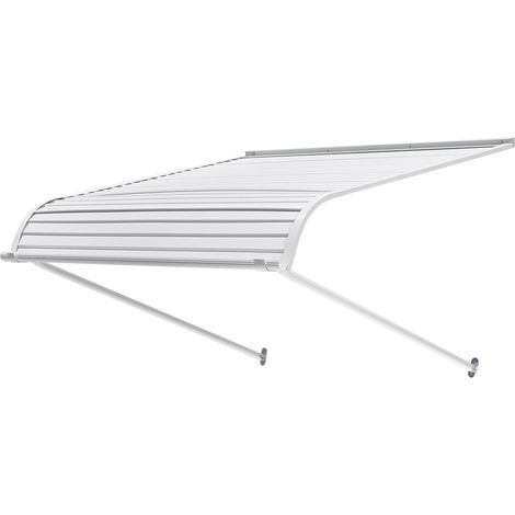 Auvent de Porte d'Entrée 101,6x106,6 cm Marquise de Porte Extérieure Aluminium Abri de Protection Contre Pluie, Neige, Soleil, Auvent Stable pour Portes d'Entrée, Fenêtres de Porches, de Balcons (1/5)