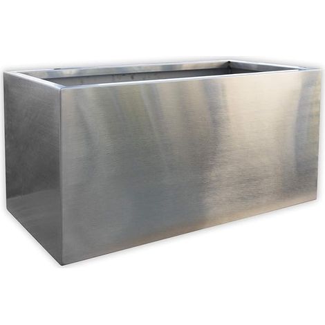 Köhko® Designer‑Pflanztrog aus Edelstahl Viva 80 x 36 x 32 cm matt gebürstet, eckig & groß