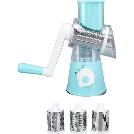 Râpe rotative 3 en 1 pour légumes, fromage et noix (bleue) (1/5)