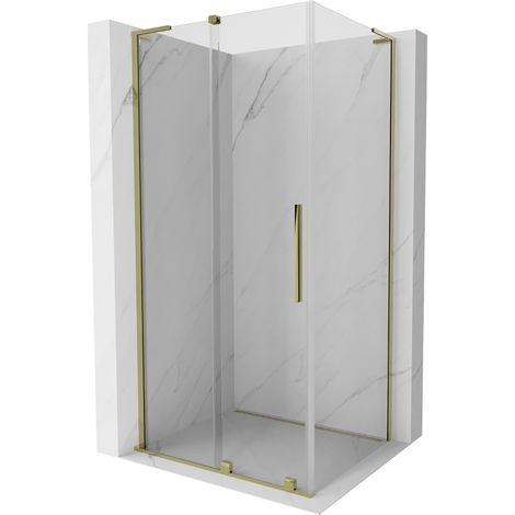 Mexen Velar L Duschkabine Schiebetür 110 x 70 cm, transparent, gold - 871-110-070-03-50