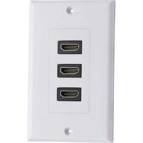 Plaque Murale - USB 3.0 A + 3 RCA + VGA - Pour Installation Murale Télévision Cinéma Maison - Blanc - 1 Pièce (1/5)