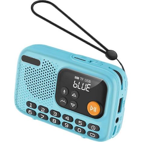 Radio FM portable, haut-parleur Bluetooth sans fil avec enregistreur et écran LED, compatible carte TF et clé USB, pour la maison et l'extérieur. (1/5)