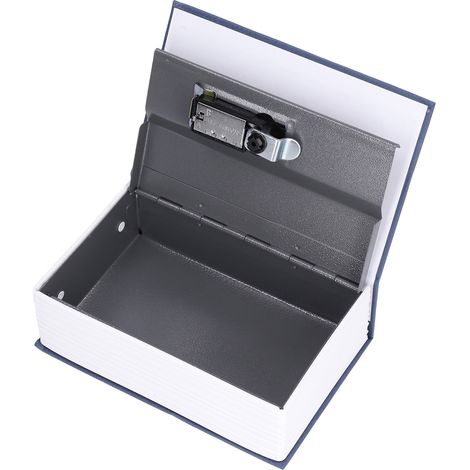 Coffre-fort en acier en forme de livre, style classique, avec serrure à code, bleu. Boîte de rangement pour la maison. (1/5)