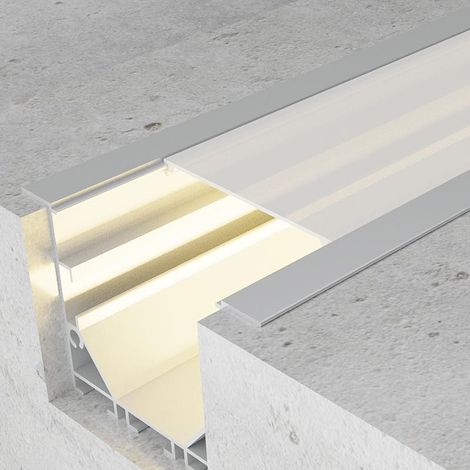IluminaShop - Perfil Aluminio para Empotrar con Alas Phey 12/24V/220V 2 metros – Opcional Colgante (1/4)