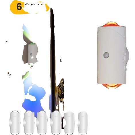 6 luces nocturnas recargables con sensor de movimiento, que cambian de color, blancas. (1/2)