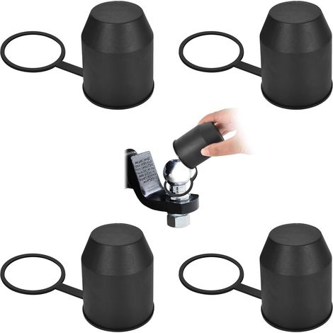 Funda protectora para enganche de remolque, juego de 4 piezas, enganche de remolque de plástico, a prueba de polvo y agua, se adapta a la mayoría de los vehículos, protector de cabeza de enganche de r
