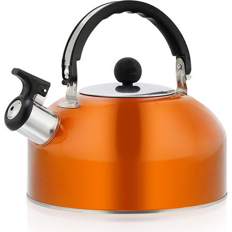 Mini-Teewärmer aus Edelstahl, Mini-Wasserkocher aus Metall, moderner Teekessel mit Pfeife, 3 l