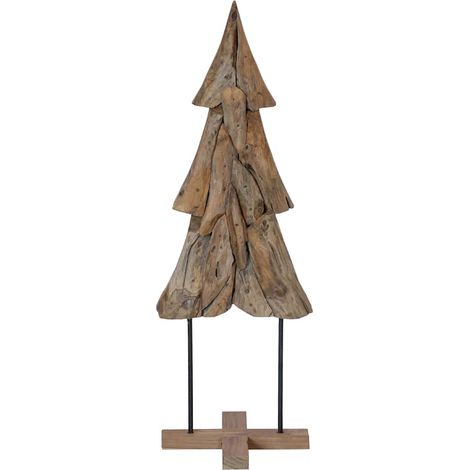 Árbol de Navidad Marrón 121 cm Madera de teca maciza vidaXL