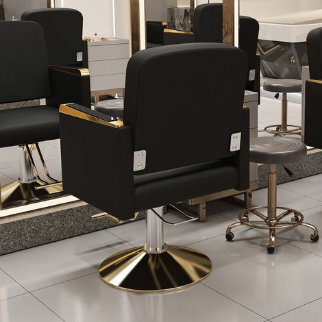 Sillón hidráulico para salón 62x50x94 cm de hierro negro, giratorio 360° FloraGrace (1/5)