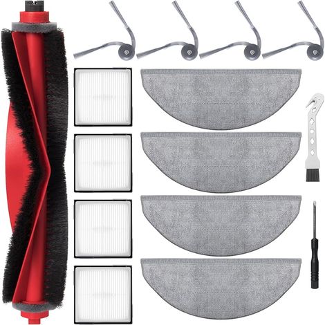 Accessoires Set pour Roborock Q10 X5 / Q10 X5 + Aspirateur robot, pièces de rechange contiennent 1 pinceau principal, 4 filtres HEPA, 4 FOREHILL, 4 brosses latérales, 1 tournevis, 1 pinceau (1/5)