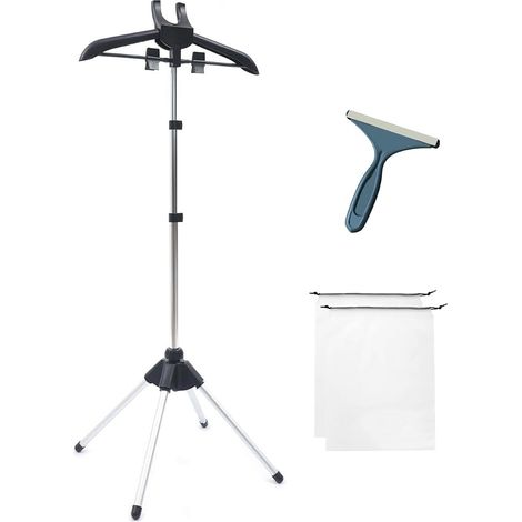 Garment Steamer Hanger, Portable Clothes Rack, Steamer Rack for Clothes, Clothes Hanger for Steamer, Black (1/5)