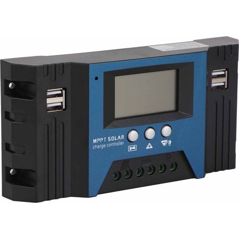 Régulateur de charge solaire 12V/24V avec 4 ports USB, paramètres réglables 5V/2,5A, écran LCD, convient aux applications domestiques, de camping-car et marines, courant maximum 40A. (1/5)