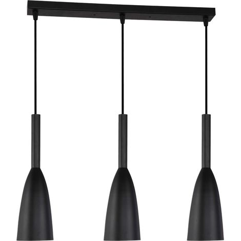 Suspension Solin ligne noire métal 3xE27 Light Prestige (1/4)