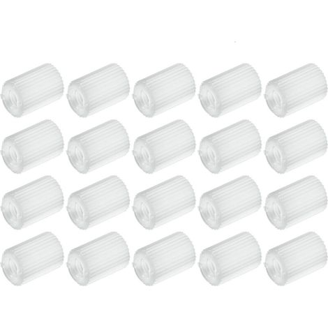 20x Douille en polyamide moleté blanc à filetage intérieur continu M6 longueur 18mm Ecrou Vis Cheville Fixation Manchon Plastique (1/2)