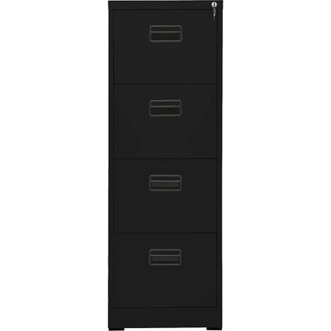 Maison Exclusive - Armario archivador de acero negro 46x62x133 cm