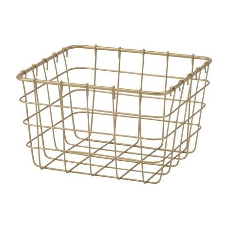 Panier en métal doré quadrillé 15x15cm (1/2)