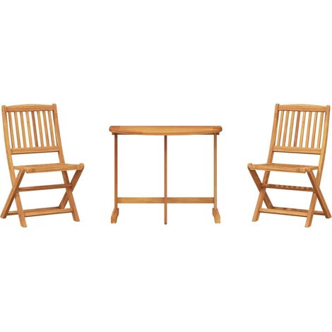Maison Exclusive - 3-tlg. Garten-Essgruppe Klappbar Massivholz Ak