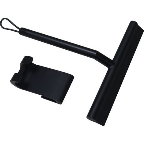 Raclette de douche, raclette de douche en silicone noir, raclette, raclette pour douche, salle de bain, miroir, nettoyage vitres, carrelage (1/4)