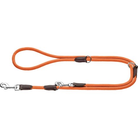 Laisse réglable Freestyle - Couleur : Orange - Robuste et résistante aux intempéries - Réglable en 3 Positions - Corde avec Noyau en Polyamide - Doux au Toucher - Facile d'entretien - Taille (1/5)