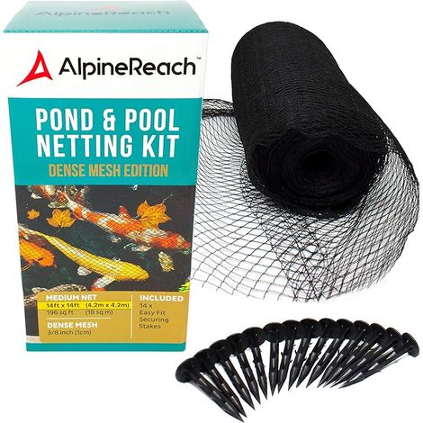 Koi Pond Netting Kit 4.5m x 4.5m - Black - Fine Mesh Woven Leaf Net (1/5)