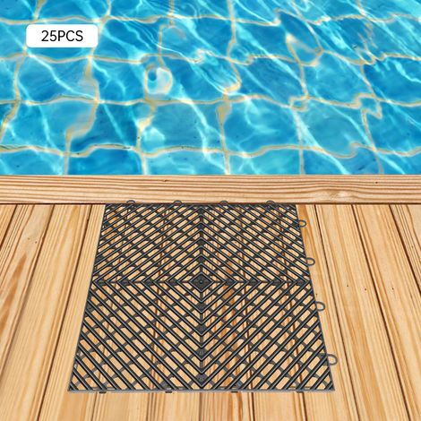 Big Floors RaceDeck Free-Flow ineinandergreifende Garagenbodenfliesen, rutschfest, selbstentwässernd, schwerlast, schlagfester Copolymer, einfache Montage (25er Pack 12x12 Zoll) toller Preis (1/5)