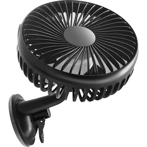 Ventilateur Voiture 12 V/24 V : 3 Vitesses, Ventouse, 5,5", USB (1/5)