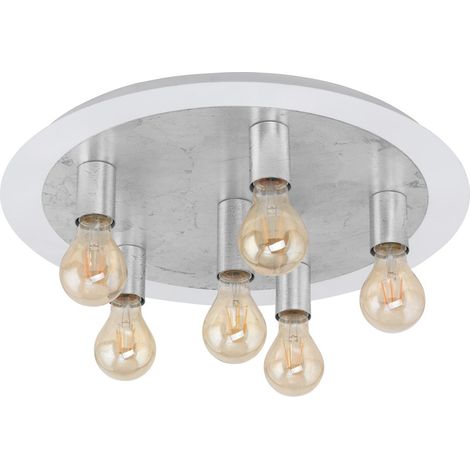 Lampe de plafond unique Passano Six feux blancs et argentés - 97496 (1/2)