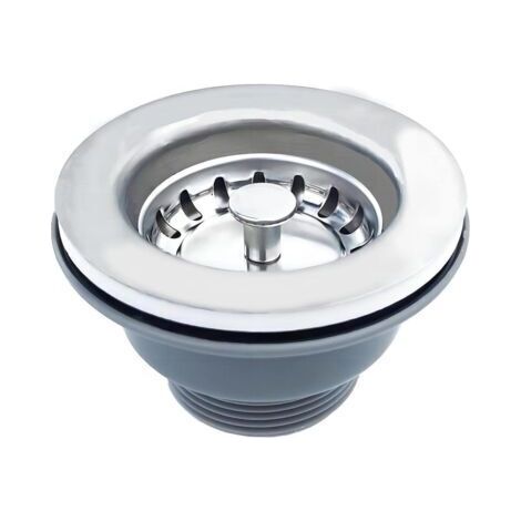 FENOPLASTICACrépine d'évier – Diamètre extérieur de 85 mm, convient aux éviers de cuisine et de salle de bain, etc. – 1 pièce, acier inoxydable (1/4)