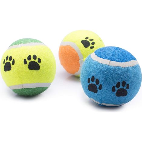 3er-Pack Hunde-Gummitennisbälle zum Spielen und Trainieren (Rand)