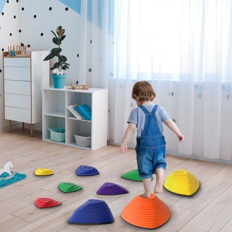 Marches empilables antidérapantes intérieur extérieur, ensemble de 9, multicolore