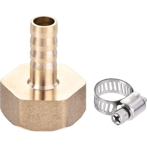Raccord cannelé Laiton Barbelé Tube Connecteur Adaptateur 10mm Barbelé x G3/4 Femelle Tuyau avec Tube Pince et Rondelle (1/5)